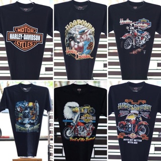 เสื้อฮาเล่ผ้าบาง Harley-Davidson ผ้ามุ้ง ใส่สบาย สไตล์วินเทจ ป้ายVintage 3D EMBLEM [ S M L XL ]