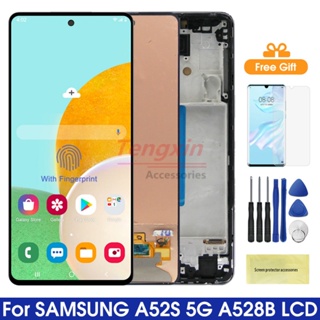 หน้าจอแสดงผลดิจิทัล Lcd A52s 5G แบบเปลี่ยน พร้อมกรอบ สําหรับ Samsung Galaxy A52s 5G A528 A528B A528B DS
