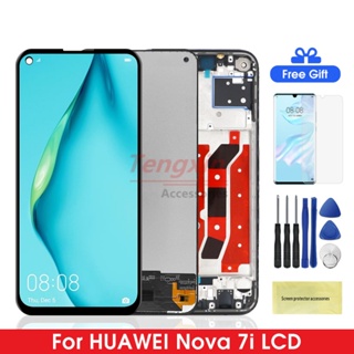 หน้าจอแสดงผล Lcd ดิจิทัล P40 Lite 6.4 นิ้ว พร้อมกรอบ แบบเปลี่ยน สําหรับ Huawei nova 7i JNY-L22B JNY-L21A