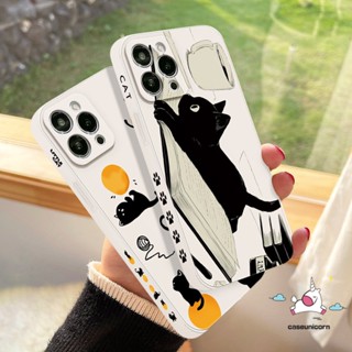 เคสโทรศัพท์มือถือ ขอบตรง ลายการ์ตูนแมวตลก สําหรับ Infinix Hot 10 12 11 9 Play 12pro Note 11 12 G96 8 12 2023 Smart 4 5 6 Plus Hot 12 11 8 11s 9 20 20s 10t 10s 12i 10Lite เคสนิ่ม