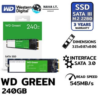 🔥FLASH SALE⚡️ WD Green 240 GB M.2/2280 SSD WDSSD240GB-M.2-GREEN-3D รับประกัน 3 ปี
