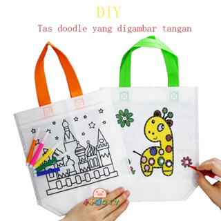 Baby TOYS กระเป๋าถือ ภาพวาดกราฟฟิตี้ แฮนด์เมด DIY สําหรับเด็กอนุบาล