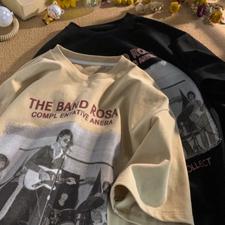 ใหม่ เสื้อยืดลําลอง แขนสั้น พิมพ์ลาย ทรงหลวม ขนาดใหญ่ สไตล์ฮาราจูกุ อเมริกัน เรโทร สําหรับผู้ชาย และผู้หญิง 2023