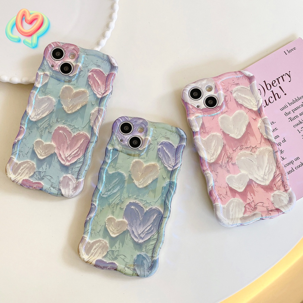 เคสโทรศัพท์มือถือ-tpu-นิ่ม-กันกระแทก-ลายภาพวาดสีน้ํามัน-รูปหัวใจ-สําหรับ-apple-iphone-15-14-13-12-11-pro-max