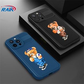 เคสโทรศัพท์มือถือ คาร์บอนไฟเบอร์ ลายหมีเท็ดดี้ สําหรับ Samsung A14 A13 A12 A04 A04E A04S A23 A20S A32 A50 A50S A30S A71 J7 Prime J7 PRO