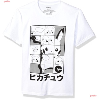 TOP CTเสื้อยืดแขนสั้นTee เสื้อยืดผู้ชายและผู้หญิง Pokemon Pokémon Pikachu Japanese Puzzle Power T-Shirt Sports T-shirtL: