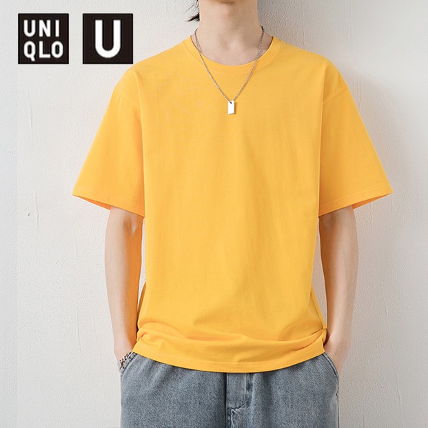 uniqlo-เสื้อยืดแขนสั้น-ผ้าฝ้าย-สีพื้น-ไม่เป็นขุย-เป็นมิตรกับผิว-เหมาะกับฤดูร้อน-สําหรับผู้ชาย