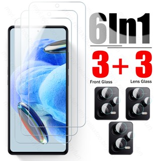 6 In 1 ฟิล์มกระจกนิรภัยกันรอยหน้าจอ แบบเต็มจอ สําหรับ Redmi Note 12 Pro Plus 5G Note12 12s 4G