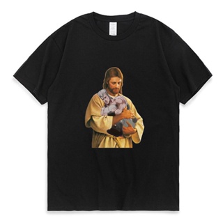 POPULAR QZT-Shirtเสื้อยืด พิมพ์ลายอนิเมะ Polnareff and The Holy Corpse Jojos Bizarre Adventure Jojo Polonaff Jesus แฟชั่