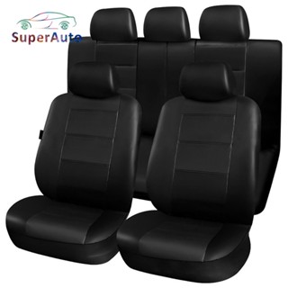 Superauto ผ้าคลุมเบาะรถยนต์ หนัง PU สากล อุปกรณ์เสริมภายในรถยนต์