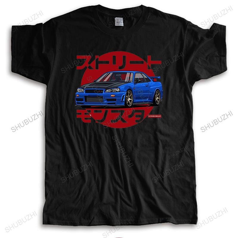 ใหม่-เสื้อยืดแขนสั้นลําลอง-ผ้าฝ้าย-พิมพ์ลาย-skyline-gtr-r34-หรูหรา-แฟชั่นฤดูร้อน-สําหรับผู้ชาย