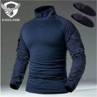 Eaglade เสื้อเชิ้ตยาว ลายกบยุทธวิธี YDJX-G2-HXLT สีฟ้า ยืดหยุ่น ป้องกันข้อศอก