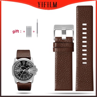 Yifilm สายนาฬิกาข้อมือหนังแท้ สําหรับ Diesel Watchband 30 มม. 28 มม. 24 มม. 26 มม. 22 มม. Diesel DZ7256 DZ4344 DZ1657 DZ12