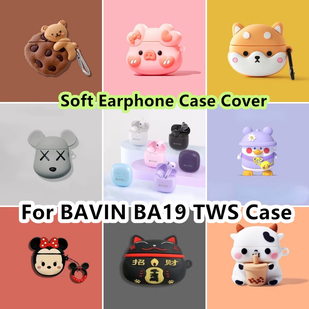 ส่วนลด-เคสหูฟัง-แบบนิ่ม-ลายการ์ตูนหมี-และเป็ด-สีเทา-สําหรับ-bavin-ba19-tws-bavin-ba19-tws