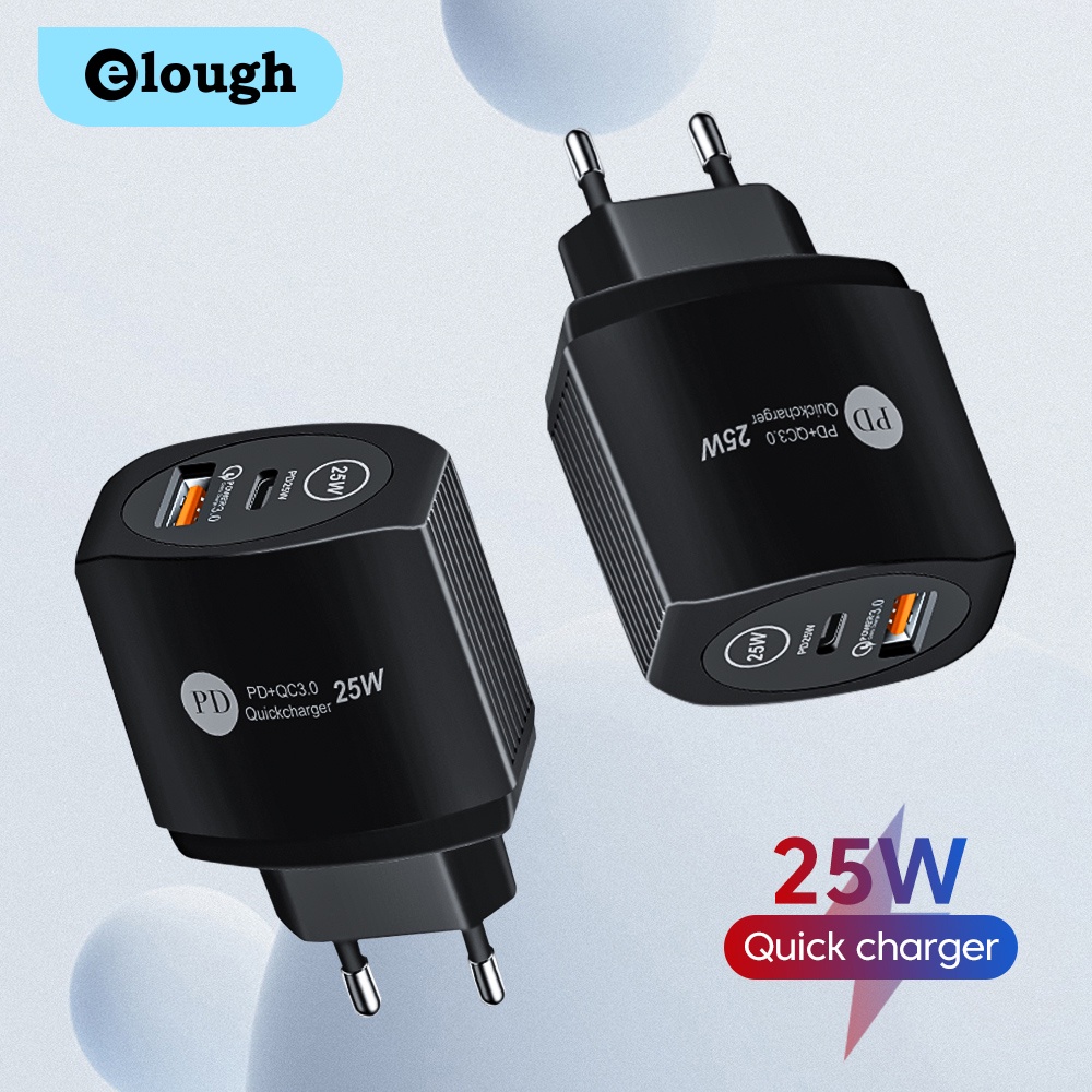 elough-อะแดปเตอร์หัวชาร์จ-usb-c-25w-type-c-แบบติดผนัง