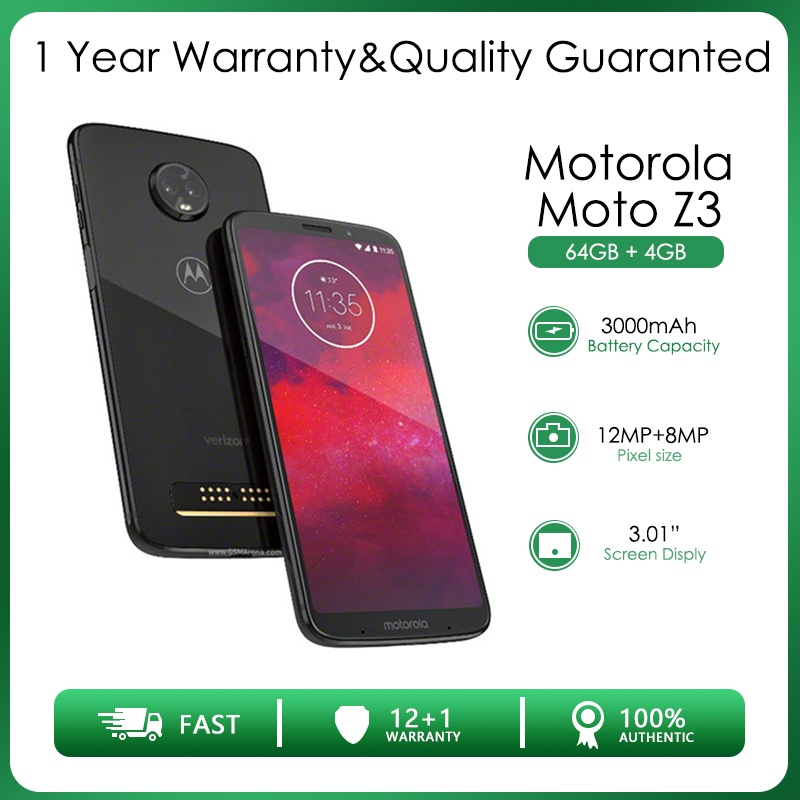 Motorola Moto Z3 XT1929-17 สมาร์ทโฟน 6.01 นิ้ว Octa-core 64GB แรม 4GB ...