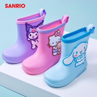 SANRIO รองเท้าบูท กันฝน กันน้ํา กันลื่น ลายการ์ตูน Hello Kitty สําหรับเด็กอนุบาล