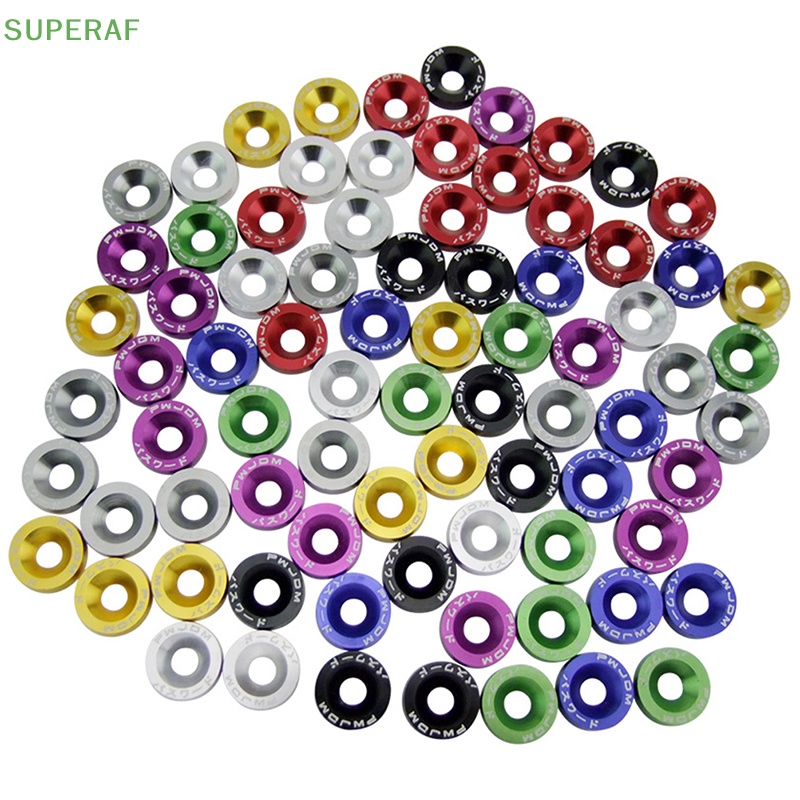 superaf-m6-ขายดี-สกรูอลูมิเนียม-หกเหลี่ยม-สําหรับแหวนรองเครื่องยนต์-jdm-10-ชิ้น-ต่อแพ็ค