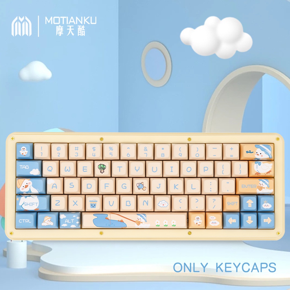 Cute Duck Cartoon Keycaps 144 Keys XDA Profile Key Caps Korean English ...