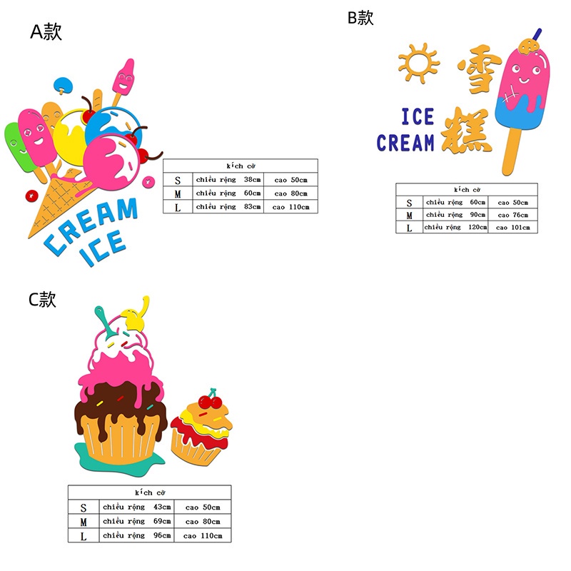 สติกเกอร์อะคริลิค-รูปร้านไอศกรีม-ชานม-แบบสร้างสรรค์-สําหรับตกแต่งผนังบ้าน