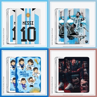 Messi เคส ipad mini 4/5/6 10.2 gen 7/8/9 เคส ipad air 1/2/3 4 5 gen10 pro 11 2022 world cup tri-fold case พร้อมช่องใส่ปากกา