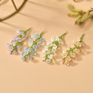 Lily of the Valley จี้เรซิ่น รูปดอกไม้ แฮนด์เมด Diy สําหรับทําเครื่องประดับ ต่างหู กิ๊บติดผม