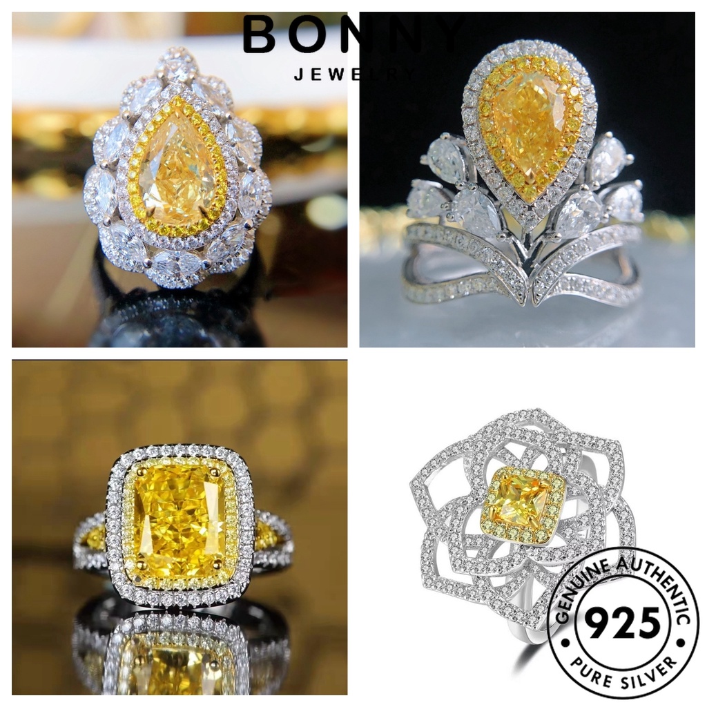 bonny-jewelry-เกาหลี-เงิน-แฟชั่น-ต้นฉบับ-ผู้หญิง-silver-หรูหรา-ซิทริน-ไพลิน-925-เครื่องประดับ-แหวน-ทับทิม-มรกต-เครื่องประดับ-แท้-m106