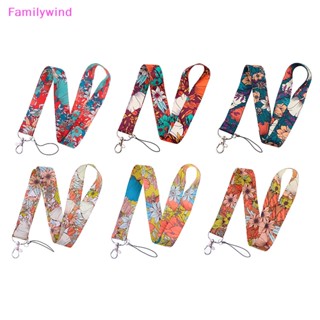 Familywind&gt; สายคล้องคอ ลายดอกกุหลาบ หลากสี อุปกรณ์เสริม สําหรับพวงกุญแจ บัตรเครดิต บัตรประจําตัว โทรศัพท์มือถือ