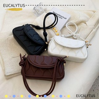 Eutus กระเป๋าสะพายไหล่ สะพายข้าง หนัง PU สีพื้น แฟชั่นสําหรับผู้หญิง