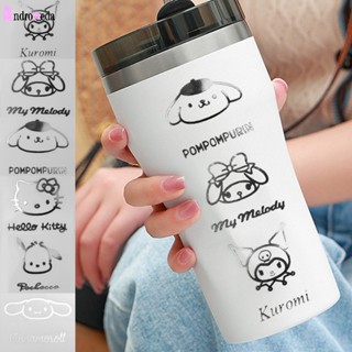 สติกเกอร์โลหะ ลายการ์ตูน Sanrio Cinnamoroll Pachacco Kuromi Melody Purin สีเงิน กันน้ํา สําหรับตกแต่งแก้วน้ํา