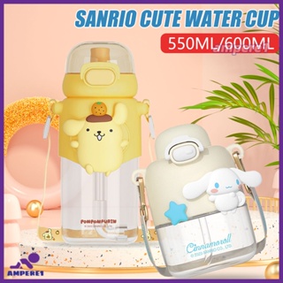 Sanrio เด็กขวดน้ำ550มิลลิลิตร/600มิลลิลิตรด้วยฟางรั่วหลักฐาน Bpa ฟรีสำหรับโรงเรียนเด็กนักเรียนวันเกิด-AME1 -AME1