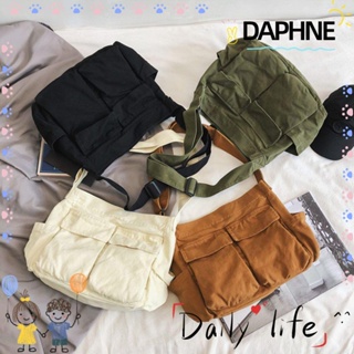 Daphne กระเป๋าสะพายไหล่ กระเป๋าถือ ผ้าแคนวาส ลําลอง สําหรับเด็กผู้ชาย ผู้หญิง
