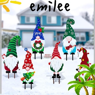 Emilee ป้ายซานตาคลอส สําหรับตกแต่งสวน คริสต์มาส กลางแจ้ง DIY