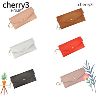 Cherry3 กระเป๋าสตางค์ หนัง PU ใบยาว ใส่บัตรได้ สําหรับผู้หญิง 1 ชิ้น