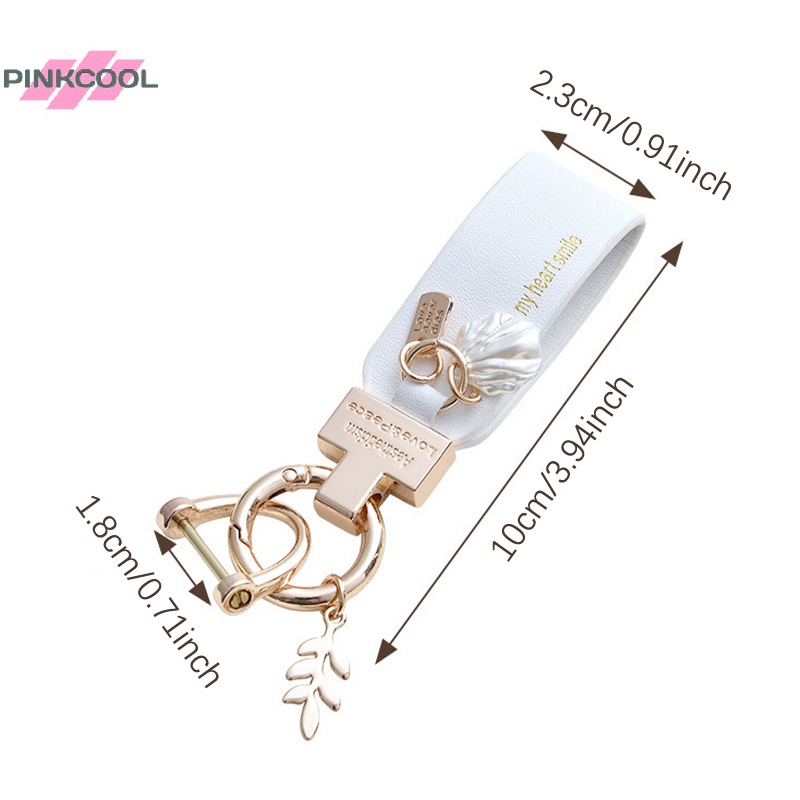 pinkcool-สร้างสรรค์-จี้เปลือกหอย-พวงกุญแจ-หนัง-pu-พวงกุญแจ-ผู้หญิง-ผู้ชาย-รถ-พวงกุญแจ-เสน่ห์-ที่ใส่เครื่องประดับ-ธุรกิจ-ของขวัญ-อุปกรณ์ขายดี