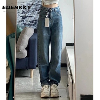 EOENKKY กางเกงขายาว กางเกงยีสน์ผู้หญิง ทรงหลวม ๆ ตรง Retro Hip Hop Pants 2023 NEW Style  ทันสมัย สไตล์เกาหลี ทันสมัย รุ่นใหม่ A27L05M 36Z230909