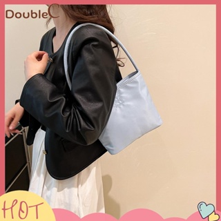 【Double C 】✿   กระเป๋าถือ ผ้าไนล่อน ทรงโท้ท ขนาดใหญ่ จุของได้เยอะ สีชมพู แบบเรียบง่าย หรูหรา สําหรับผู้หญิง Y2K