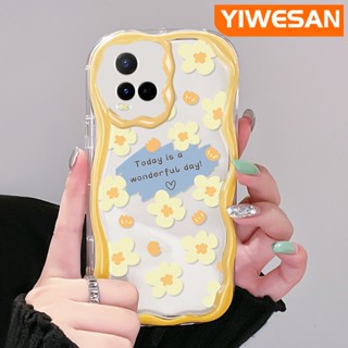 เคสโทรศัพท์มือถือ ซิลิกาเจลใส กันกระแทก ลายดอกไม้ สีครีม สําหรับ VIVO Y21 2021 Y21G Y33s Y21s Y21e Y21a Y21t T1x 4G