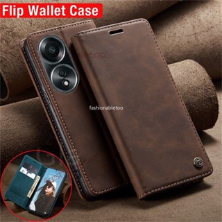 เคสโทรศัพท์มือถือหนัง ผิวด้าน ฝาพับแม่เหล็ก กันกระแทก พร้อมช่องใส่บัตร สําหรับ Oppo A58 Nfc A58Nfc A38 A18 A78 A98 A17 K A17K A 58 Nfc A 38 A 18 A 78 A 98 A 17K