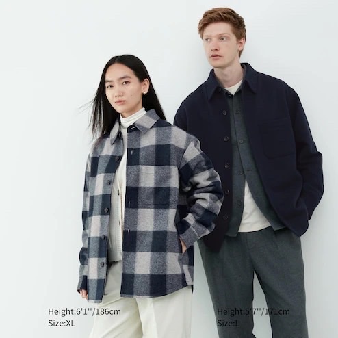 unisex-เสื้อแจ็คเก็ต-เสื้อกันหนาว-ผ้าหนา-uniqlo-overshirt-jacket-แท้-งานตัดป้าย