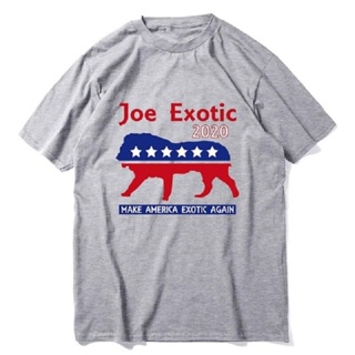[S-5XL]เสื้อยืด ผ้าฝ้าย 100% พิมพ์ลาย Joe Exotic The Tiger King President Make America Exotic สําหรับผู้ชาย