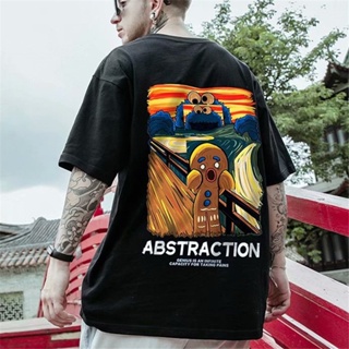 M-8XL Lovers wear national tide Hong Kong style cartoon printing round neck casual short-sleeved T-shirt men and wo_03