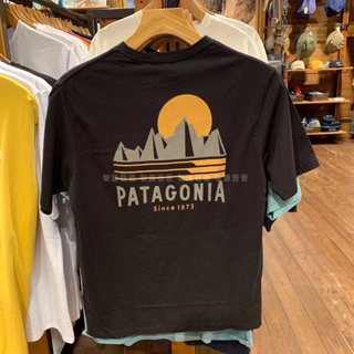 VDเสื้อยืดแขนสั้น ผ้าฝ้าย พิมพ์ลาย Patagonia สําหรับผู้ชาย