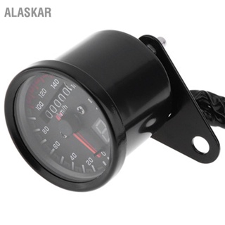 ALASKAR รถจักรยานยนต์ Speedometer พร้อมจอแสดงผล LED Backlight Universal 12V Motorbike Odometer