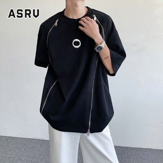 ASRV เสื้อยืด เสื้อยืดสไตล์เมืองมาตรฐานในวรรณกรรมยอดนิยมของเยาวชนและศิลปะคอกลมแฟชั่นกระแสน้ำแบรนด์ชายแขนห้าส่วนอินเทรนด์