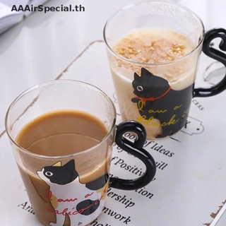 Aaairspecial แก้วมักมีหูจับ ลายหางแมว สําหรับใส่เครื่องดื่ม ชา นม กาแฟ น้ําผลไม้ TH