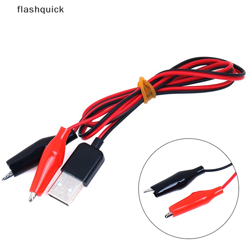 flashquick-ตัวเชื่อมต่อ-usb-ตัวผู้-เป็นคลิปทดสอบจระเข้-คลิปหนีบปากจระเข้-usb-ปลั๊กสายไฟ-ดี