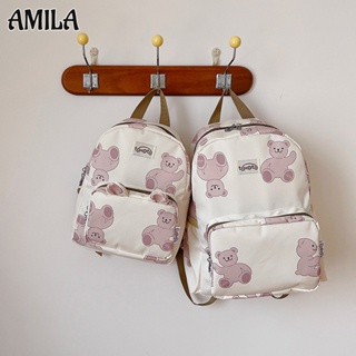 AMILA กระเป๋าเด็กการ์ตูนหมีน่ารักเป้แม่ลูกเป้เล็กกระเป๋าเดินทาง