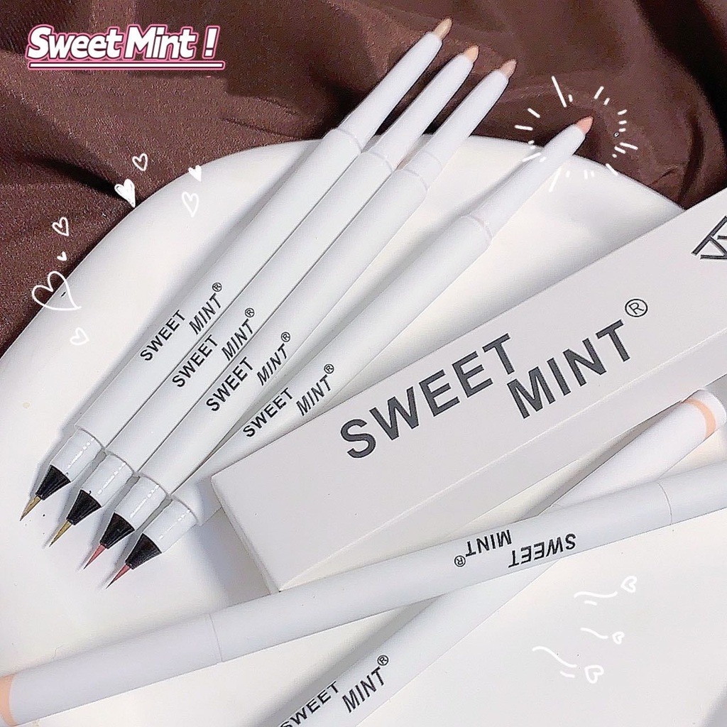 sweet-mint-ปากกาเส้นขอบ-สองหัว-เนื้อแมตต์-ธรรมชาติ