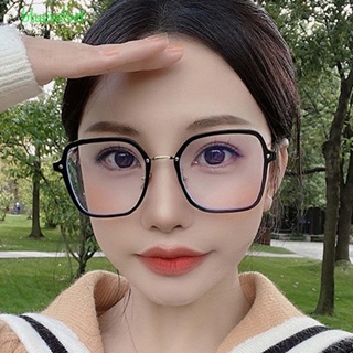 Bluevelvet แว่นตาป้องกันรังสี แฟชั่น เล็บข้าว คอมพิวเตอร์ แว่นตา เลนส์ใส สี่เหลี่ยม สไตล์เกาหลี แว่นตาผู้หญิง
